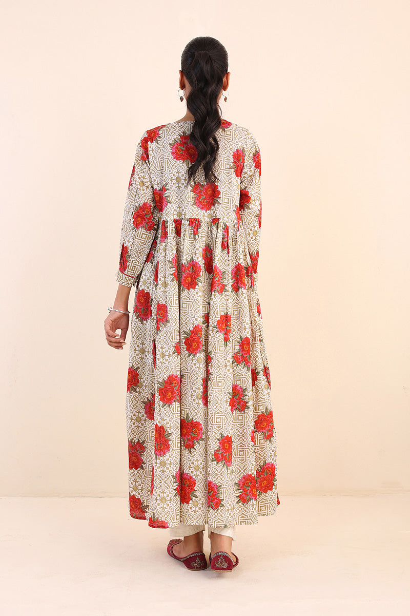 Tilework Flared Dress
