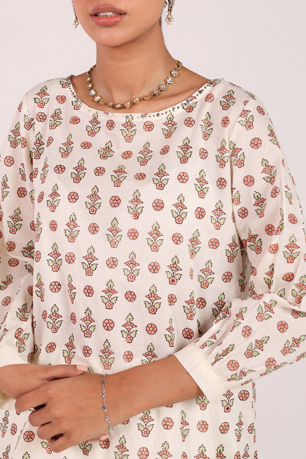 Block-Printed Anarkali Set