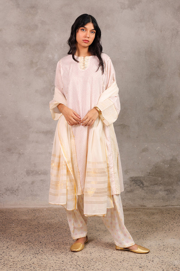 Block-Printed Anarkali Ensemble