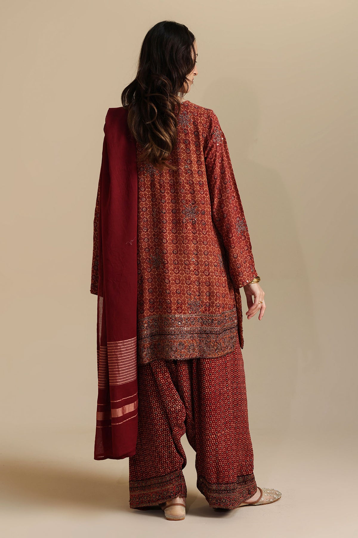 Ajrak Dastaan Embroidered Ensemble