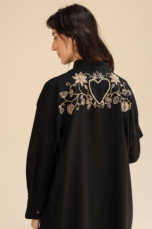 Heart loom Embroidered Top