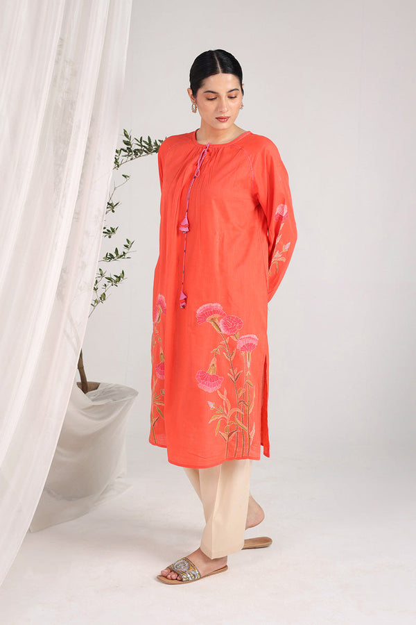 Soft Bloom Zaib Kurta