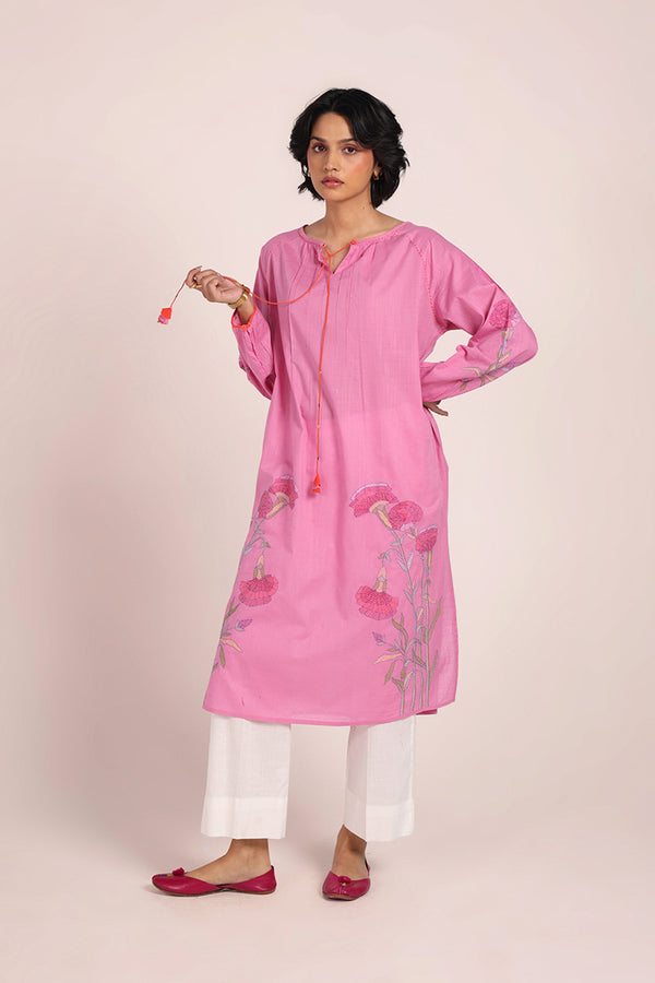 Soft Bloom Zaib Kurta