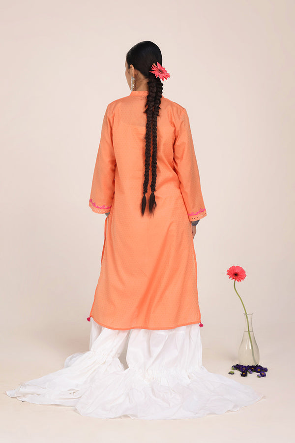Rich-Textured Sea Foam Kurta