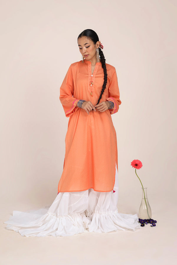 Rich-Textured Sea Foam Kurta
