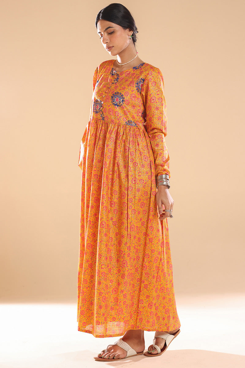 Gilded Polki Flared Dress