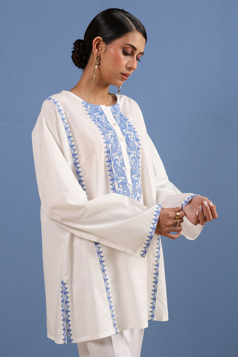 Azure Embroidered Kurti