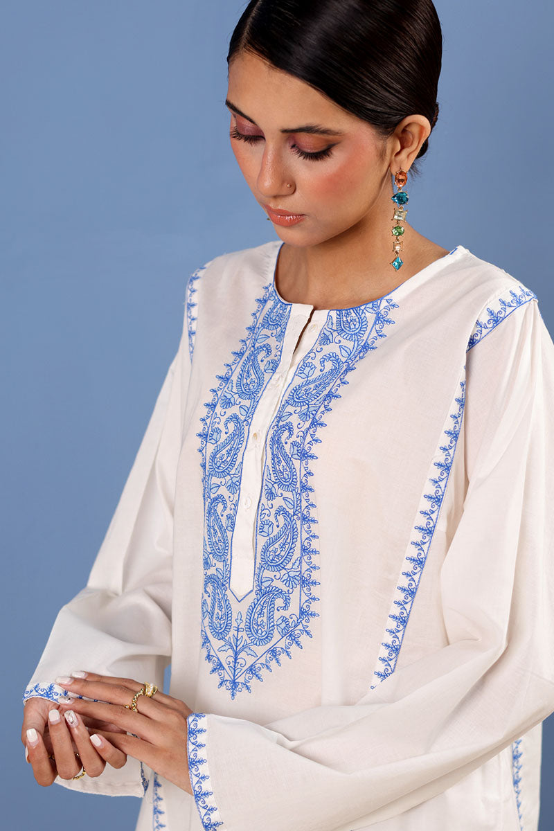 Azure Embroidered Kurti