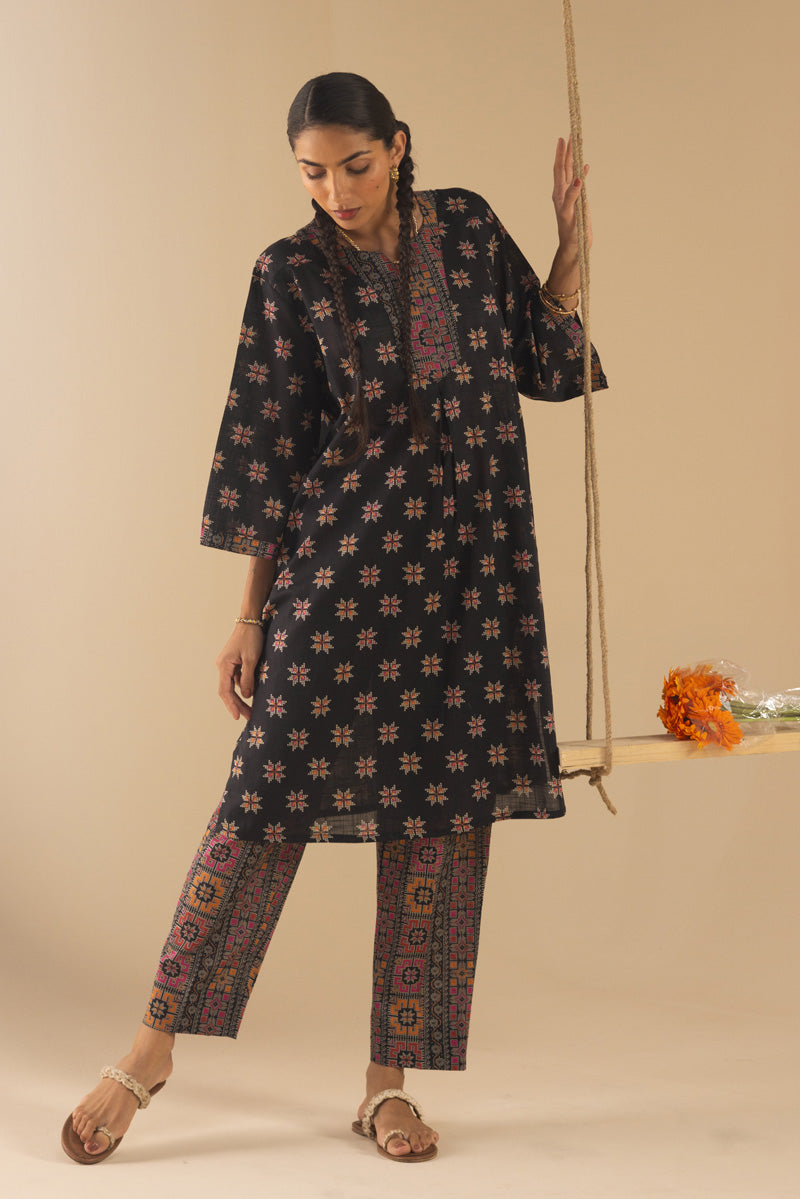 Stitch Script Printed 2-Piece Set