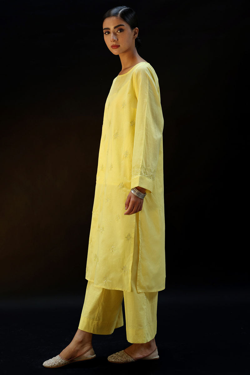Chalk Embroidered Ensemble