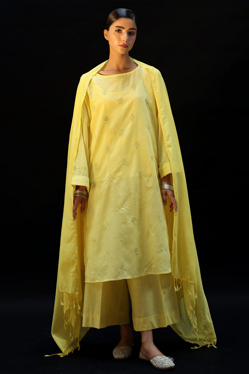Chalk Embroidered Ensemble