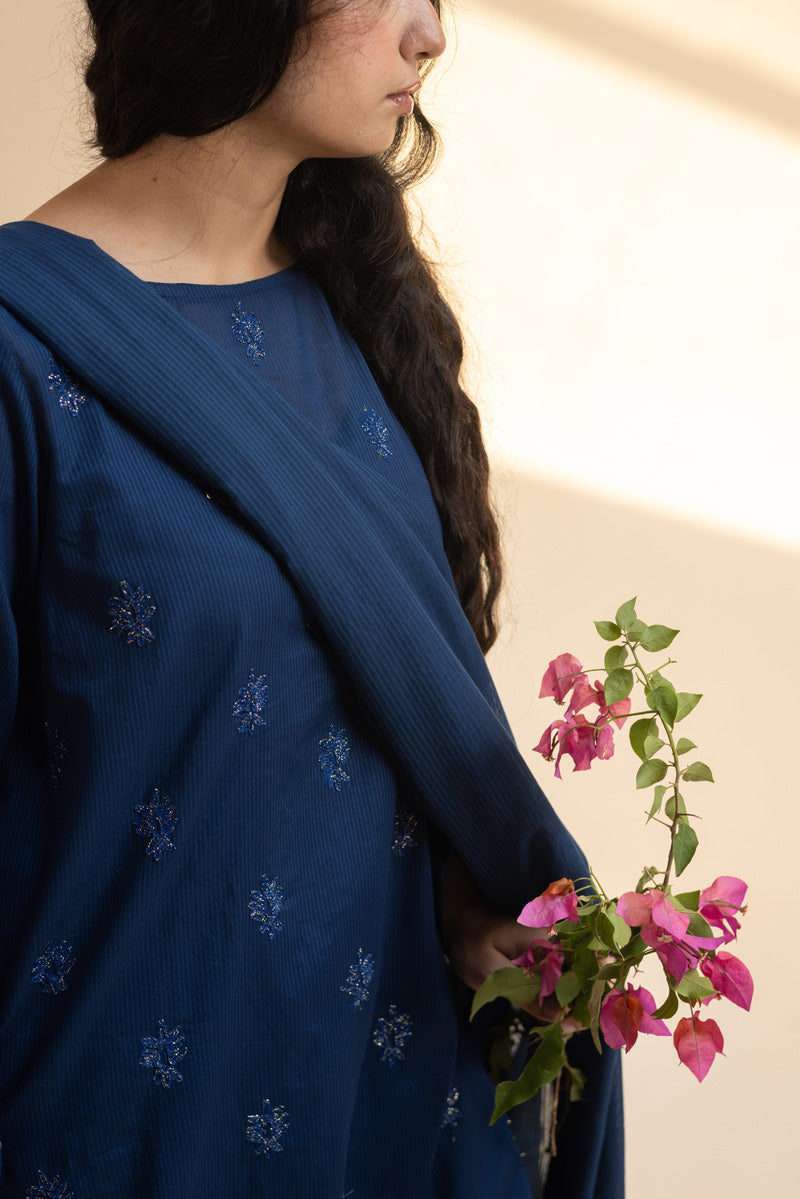 Chalk Embroidered Ensemble