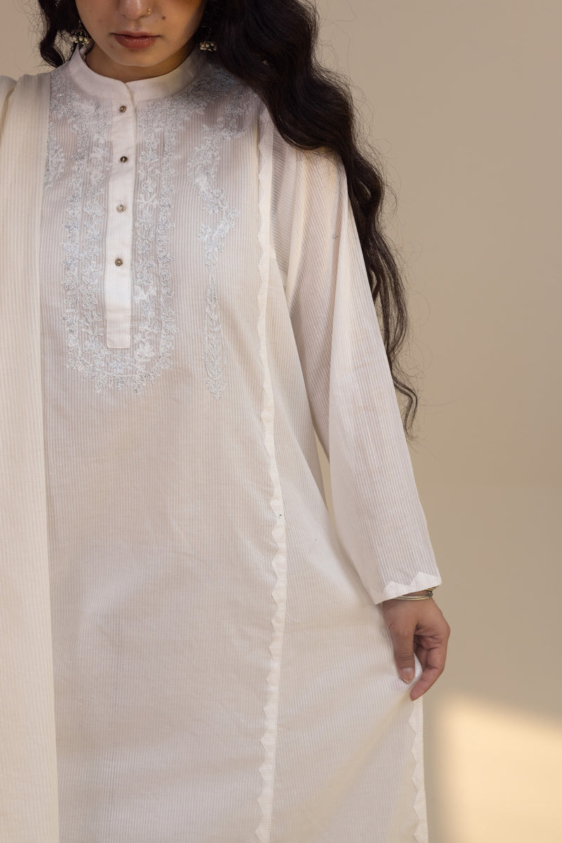 Embroidered Chalk Mehr Ensemble