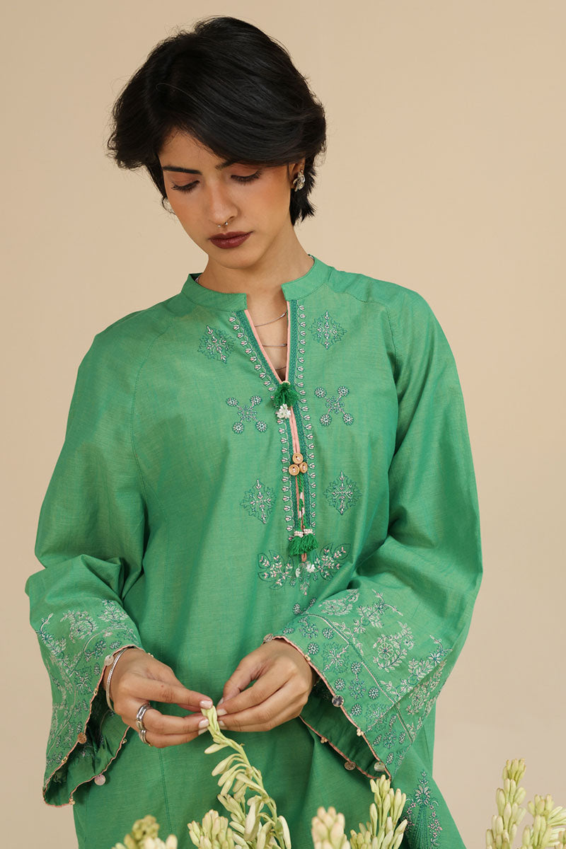 Mint Leaf Embroidered 3-Piece Suit