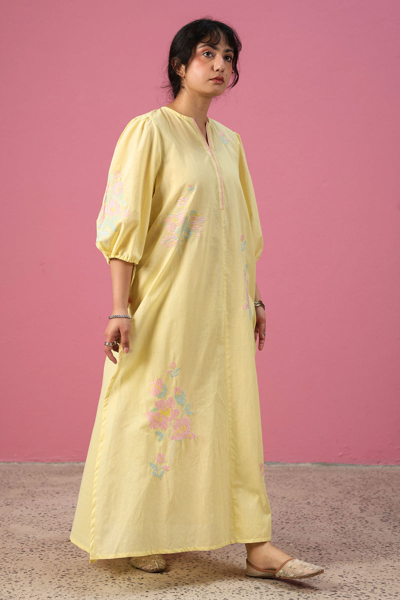 Pattern Embroidered Kaftan Set
