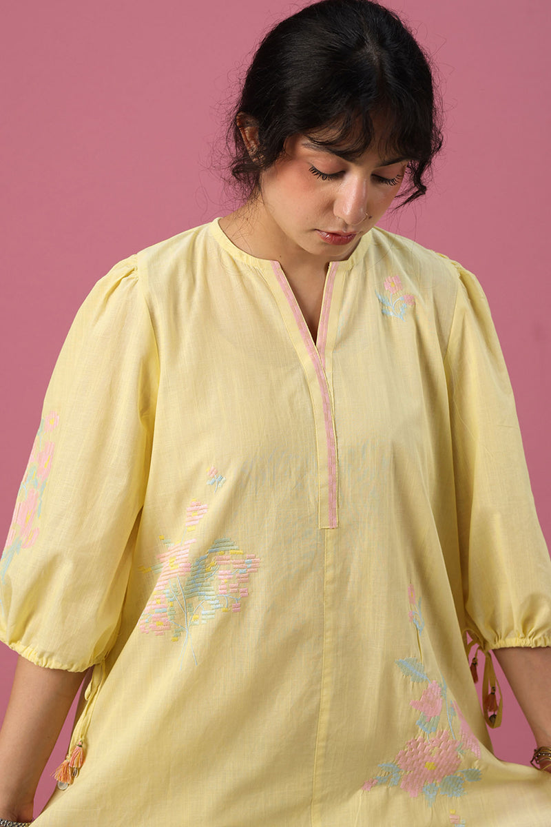 Pattern Embroidered Kaftan Set