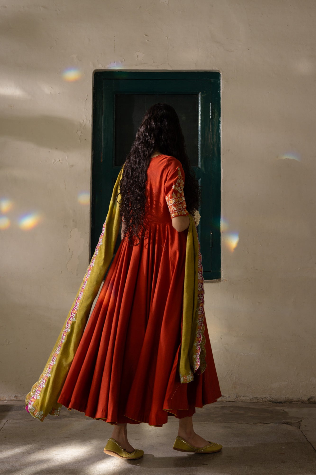 Embroidered Rosette Kalidaar Ensemble