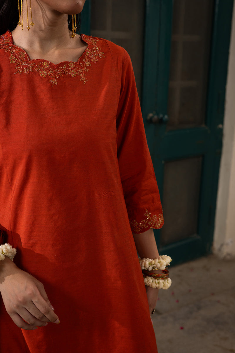 Golden Veil Embroidered Ensemble