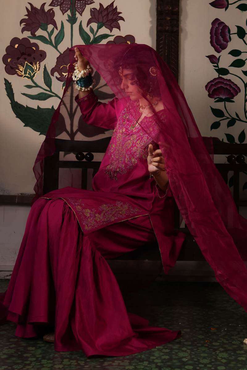 Gilded Embroidered Gharara Set
