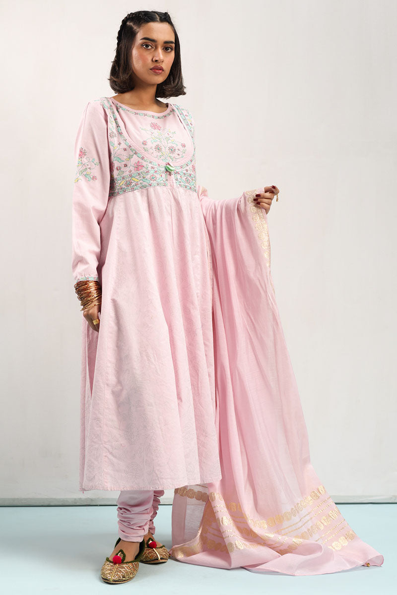 Hand-Embroidered 3-Piece Anarkali Set