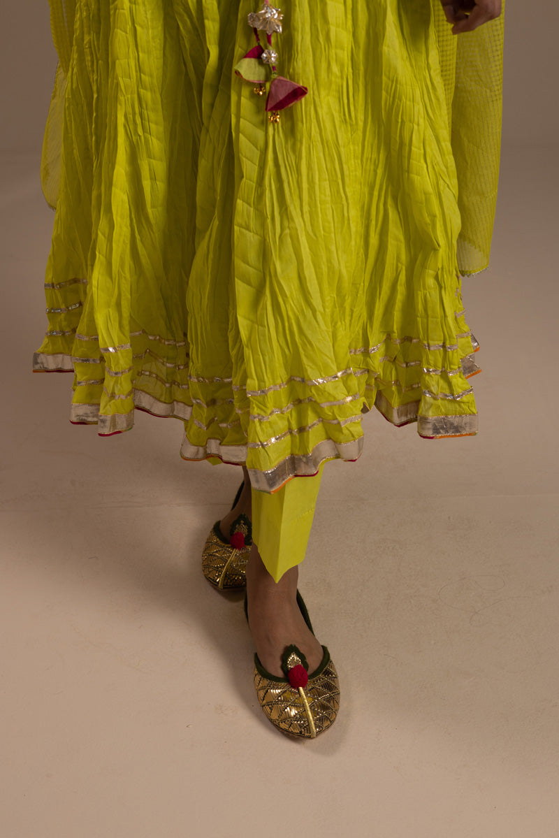 Golden Gota Anarkali Ensemble