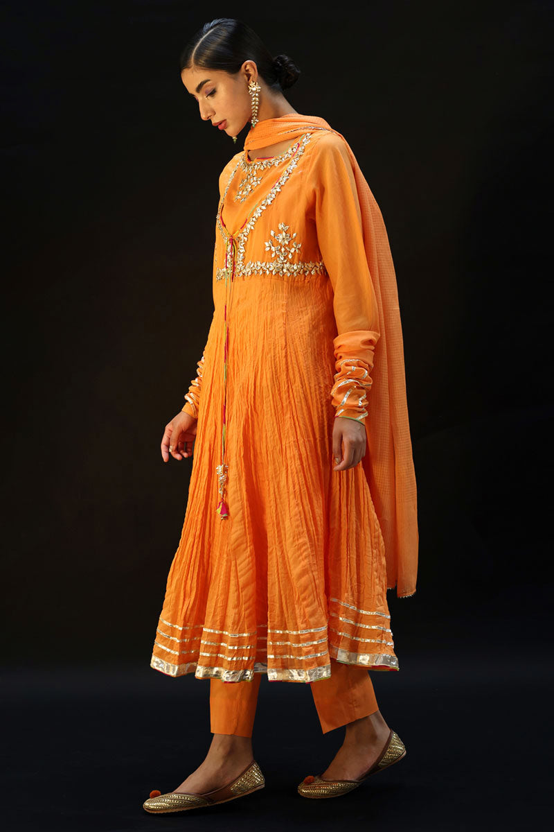 Golden Gota Anarkali Ensemble