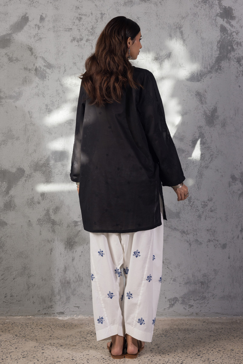 Hand-Embroidered N K R Shirt
