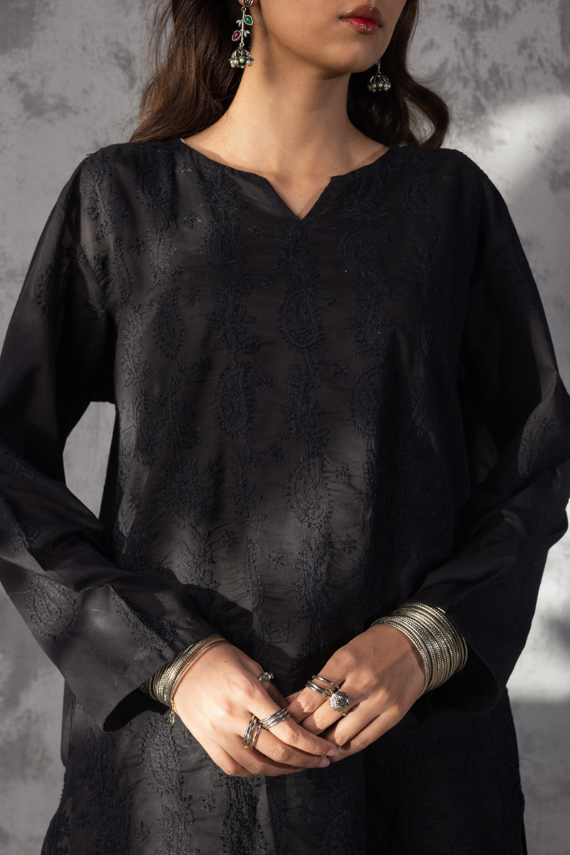 Hand-Embroidered N K R Shirt