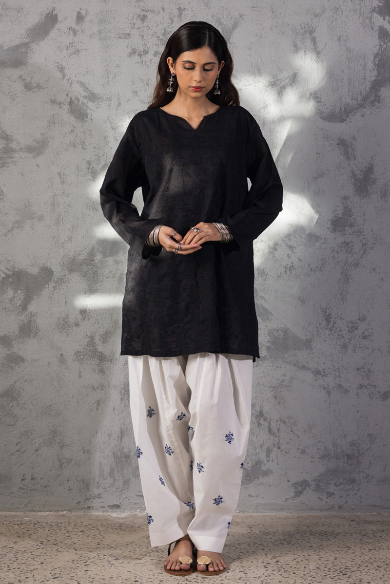 Hand-Embroidered N K R Shirt