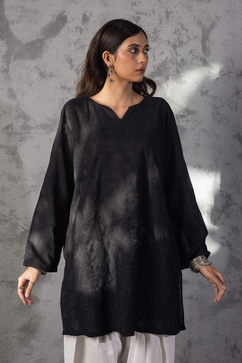 Hand-Embroidered N K R Shirt