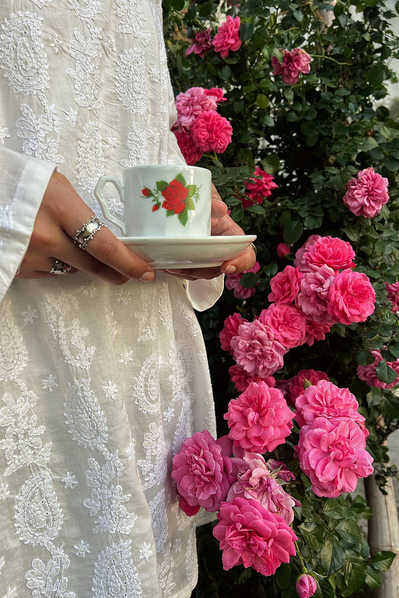 Hand-Embroidered N K R Shirt