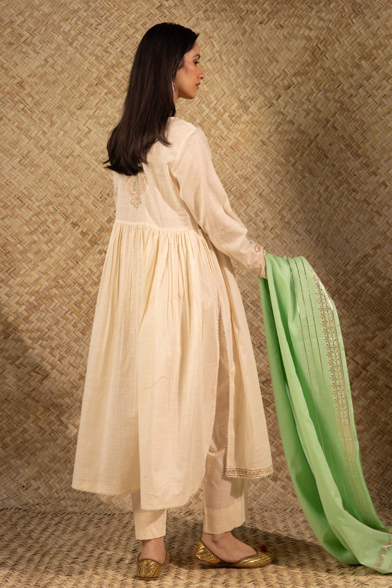 Block-Printed Anarkali Set
