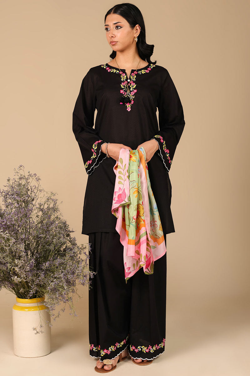 Embroidered Wrapped 3-Piece