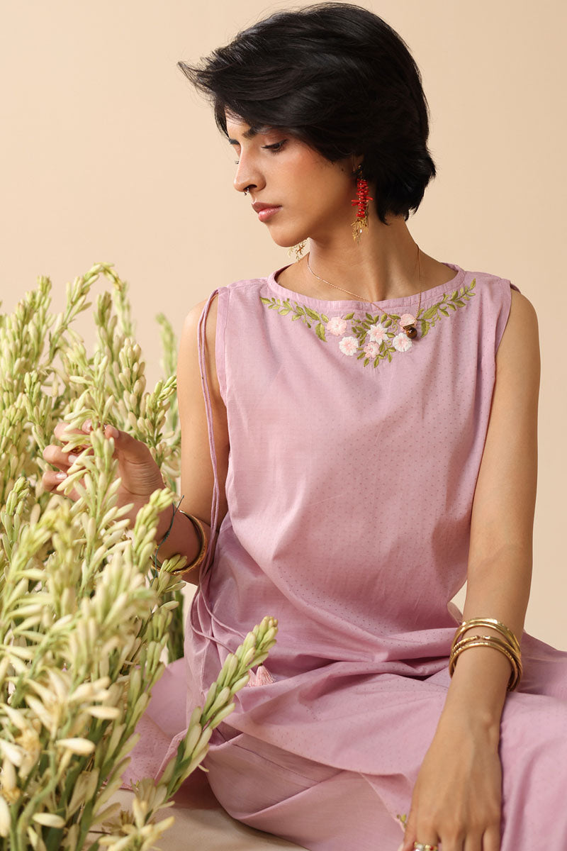 Blush Bloom Embroidered Suit