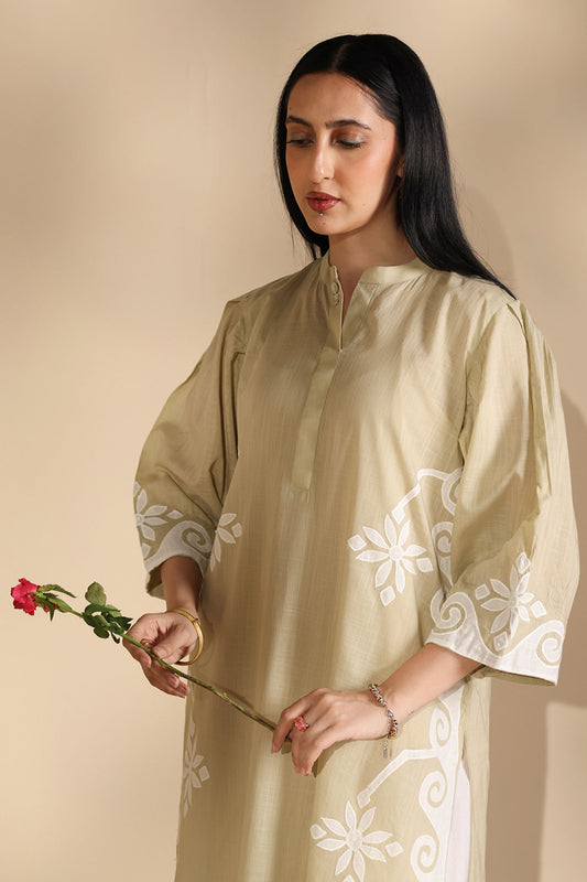 Petal Reverie Appliqué Kurta