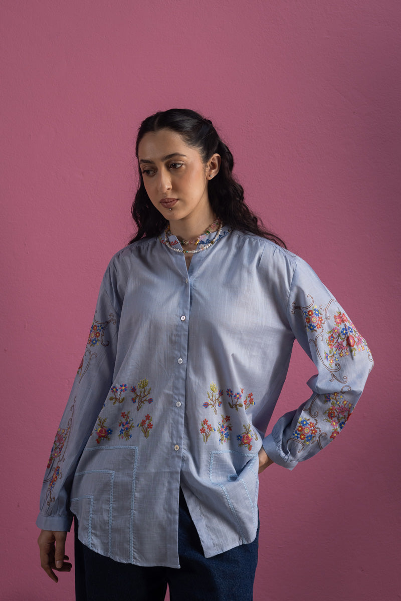 Blush Field Embroidered Top