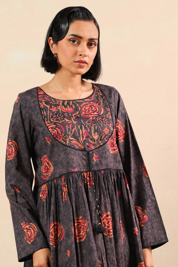 Ajrak Anarkali Dress