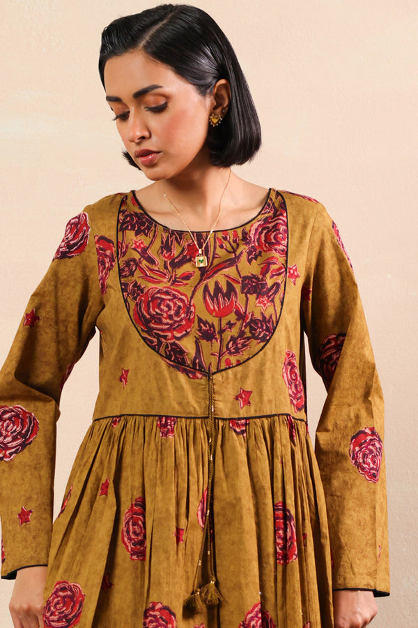 Ajrak Anarkali Dress