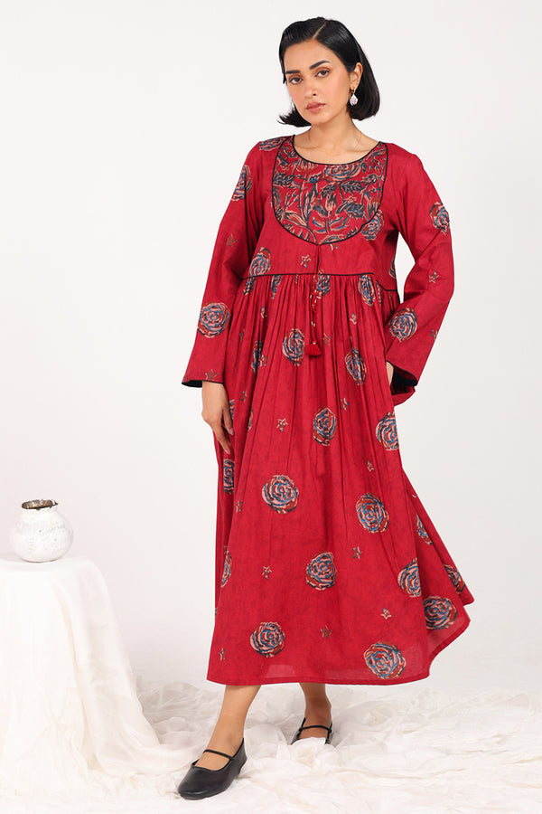 Ajrak Anarkali Dress