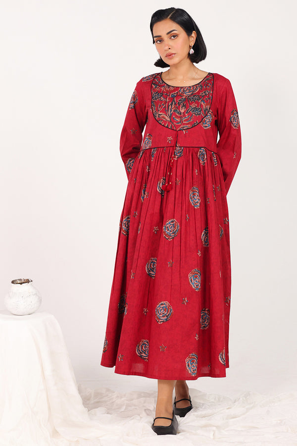 Ajrak Anarkali Dress