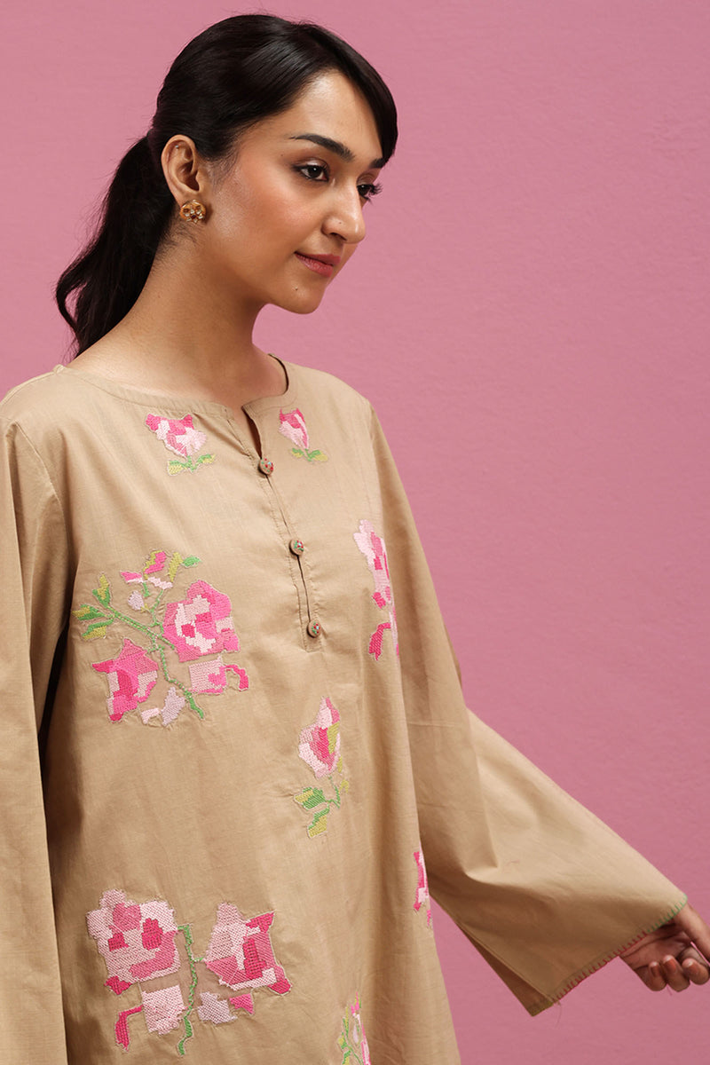 Hand Embroidered Floral Co-Ord Set