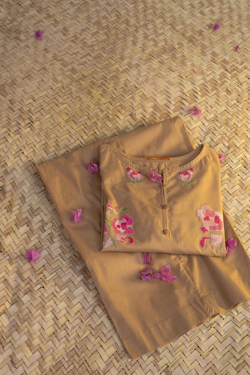 Hand Embroidered Floral Co-Ord Set