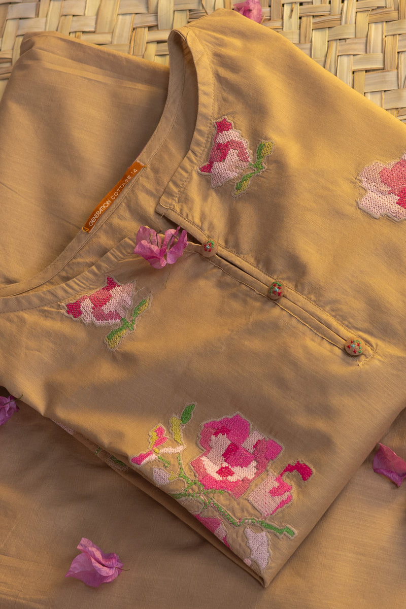 Hand Embroidered Floral Co-Ord Set