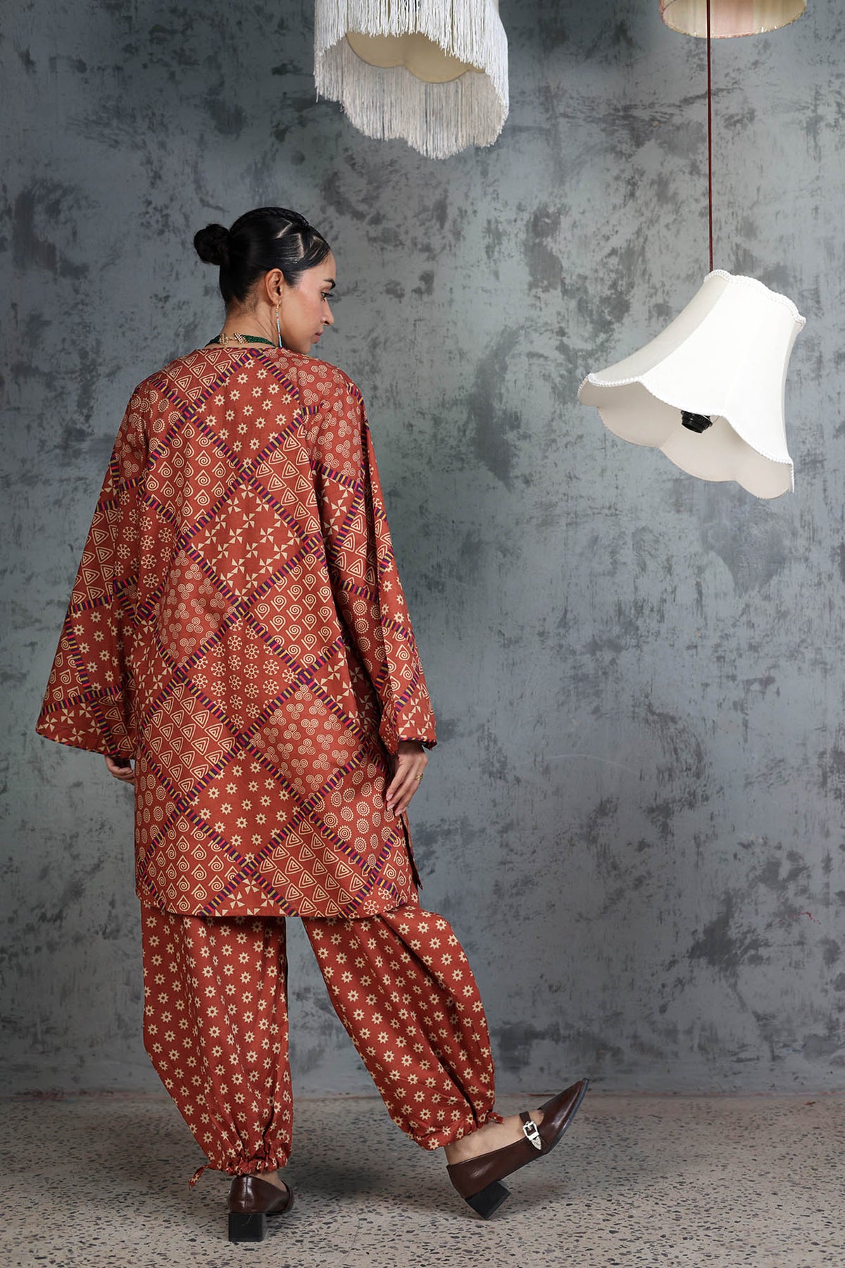 Patterned Balloon Shalwar Set