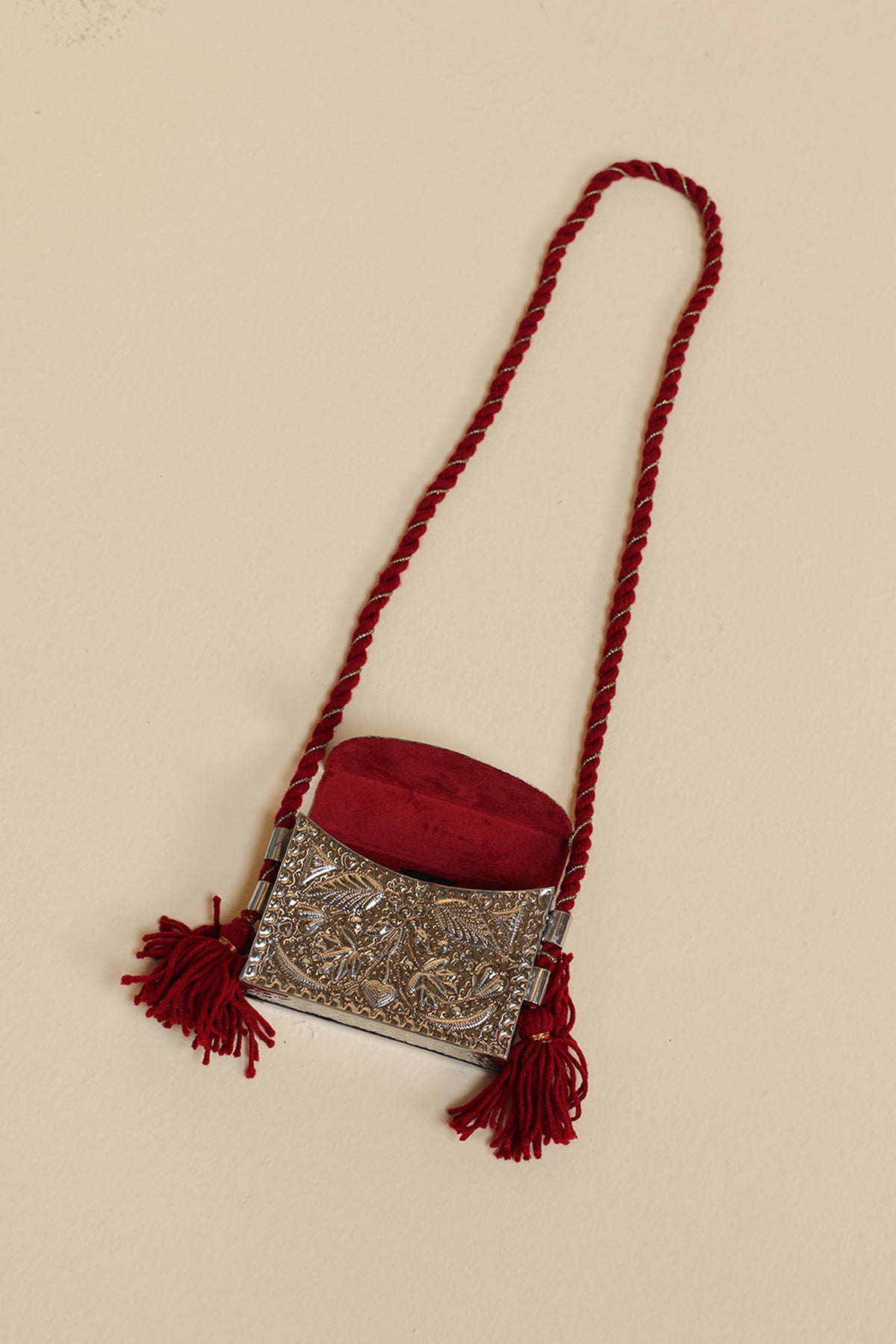 Heart Engraved Metal Bag