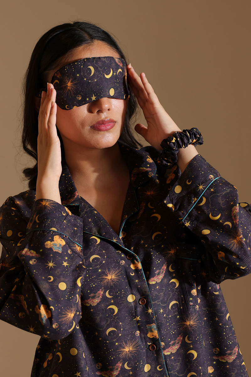 Starry Night Co-ord Set with Eye Mask & Scrunchie