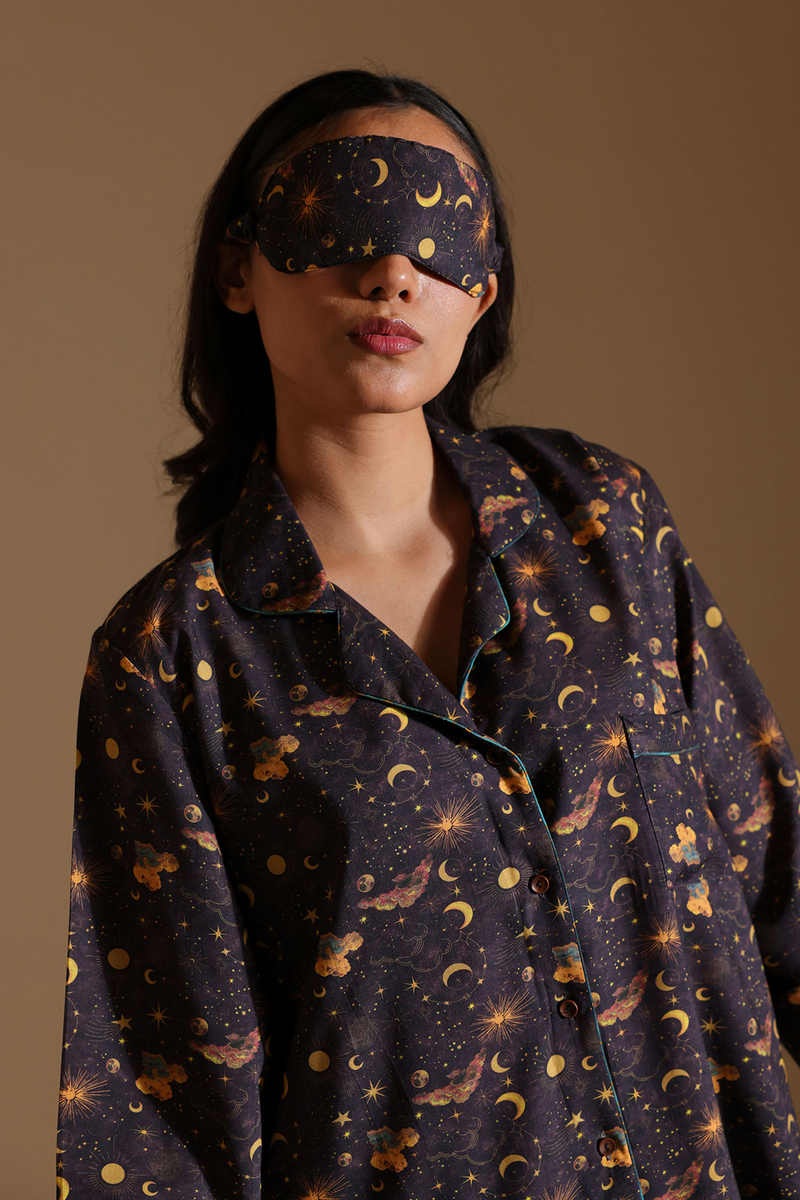 Starry Night Co-ord Set with Eye Mask & Scrunchie