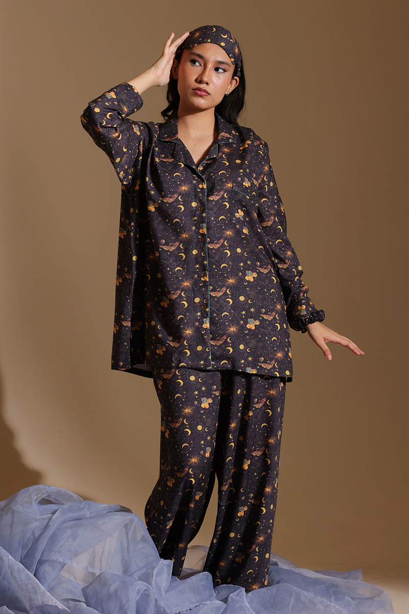 Starry Night Co-ord Set with Eye Mask & Scrunchie
