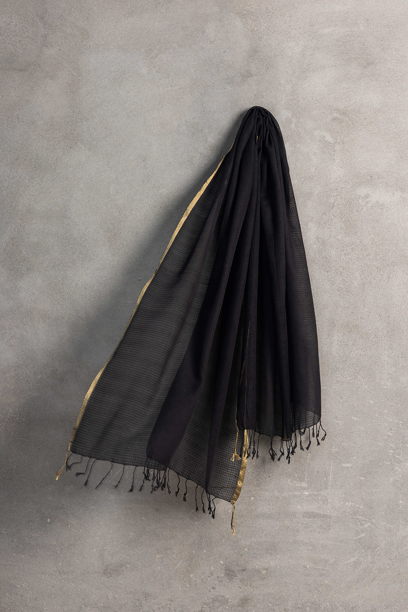Golden Veil Resham Check Dupatta