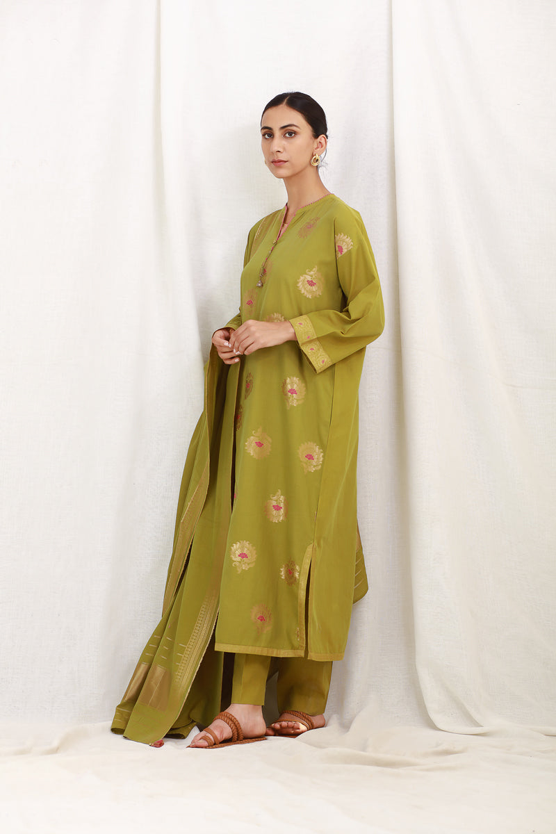 Banaras Begum Suit Parsley Suit